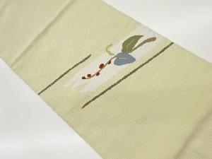 本場筑前博多斜線に実・枝葉模様織出し名古屋帯